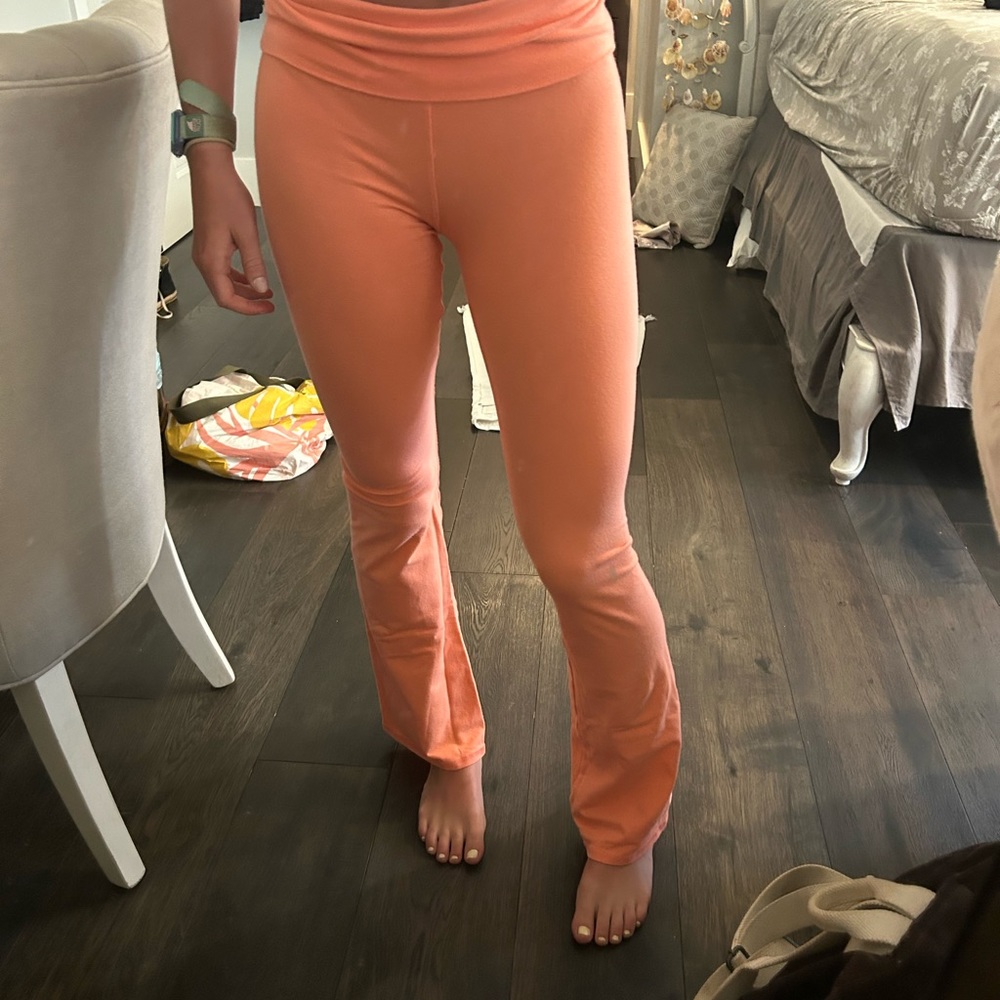 Orange flare pants
